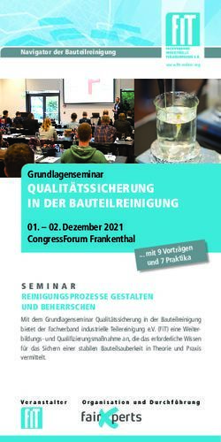 QUALIT&Auml;TSSICHERUNG IN DER BAUTEILREINIGUNG - Grundlagenseminar - Wissenstransfer