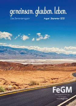 GEMEINSAM. GLAUBEN. LEBEN - AUGUST | SEPTEMBER 2021 DAS GEMEINDEMAGAZIN - FEGM