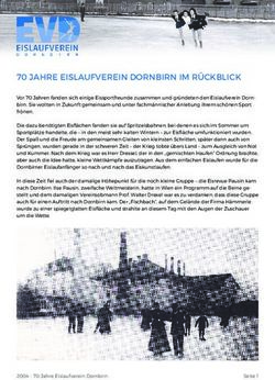 70 JAHRE EISLAUFVEREIN DORNBIRN IM R&Uuml;CKBLICK