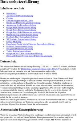 Datenschutzerklärung Inhaltsverzeichnis - Pizzeria Haas