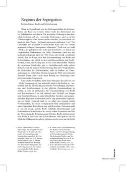 Regimes der Segregation - Kolonialismus, Recht und Globalisierung