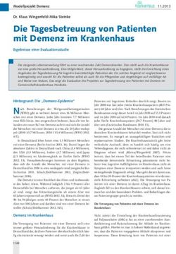 Die Tagesbetreuung von Patienten mit Demenz im Krankenhaus