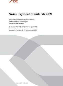 Swiss Payment Standards 2021 - Schweizer Implementation Guidelines für Kunde-Bank-Meldungen für SEPA-Lastschriften Customer Direct Debit ...
