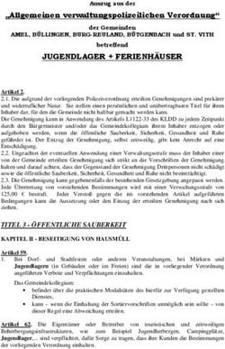JUGENDLAGER + FERIENH&Auml;USER - "Allgemeinen verwaltungspolizeilichen Verordnung"