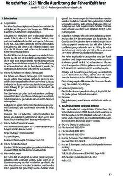 Vorschriften 2021 für die Ausrüstung der Fahrer/Beifahrer