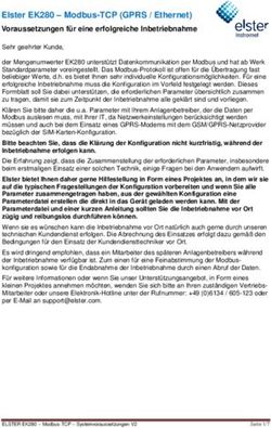 Elster EK280 - Modbus-TCP (GPRS / Ethernet) Voraussetzungen für eine erfolgreiche Inbetriebnahme