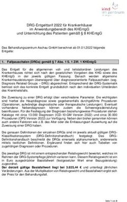 DRG-ENTGELTTARIF 2022 F&Uuml;R KRANKENH&Auml;USER IM ANWENDUNGSBEREICH DES KHENTGG UND UNTERRICHTUNG DES PATIENTEN GEM&Auml;&szlig; 8 KHENTGG