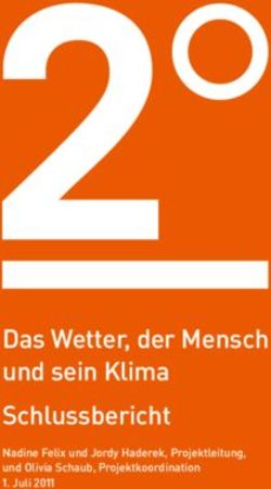 Das Wetter, der Mensch und sein Klima Schlussbericht - Nadine Felix und Jordy Haderek, Projektleitung, und Olivia Schaub, Projektkoordination 1 ...