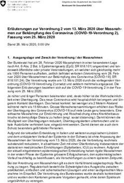 Erläuterungen zur Verordnung 2 vom 13. März 2020 über Massnahmen zur Bekämpfung des Coronavirus (COVID-19-Verordnung 2), Fassung vom 25. März ...