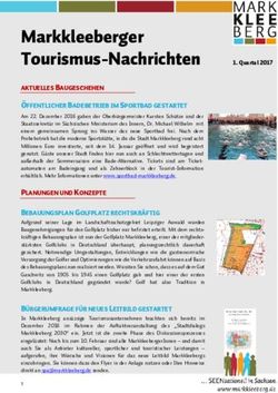 Markkleeberger Tourismus-Nachrichten 1. Quartal 2017
