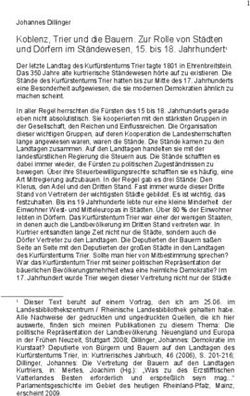 Koblenz, Trier und die Bauern. Zur Rolle von St&auml;dten und D&ouml;rfern im St&auml;ndewesen, 15. bis 18. Jahrhundert1