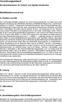 Verordnungsentwurf Bundesministerium f&uuml;r Verkehr und digitale Infrastruktur Mobilit&auml;tsdatenverordnung A. Problem und Ziel - BMVI