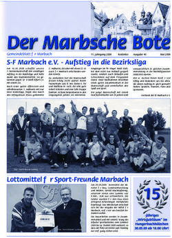 S-F Marbach e.V - Aufstieg in die Bezirksliga - Gemeindeblatt f&uuml;r Marbach