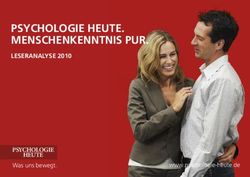 PSYCHOLOGIE HEUTE. MENSCHENKENNTNIS PUR - LESERANALYSE 2010 PSYCHOLOGIE HEUTE