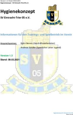 Hygienekonzept SV Eintracht-Trier 05 e.V. Informationen f&uuml;r den Trainings- und Spielbetrieb im Verein