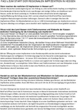 FAQ s ZUM START DER REGIONALEN IMPFZENTREN IN HESSEN