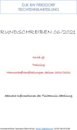 RUNDSCHREIBEN 06/2021 - DJK BW FRIESDORF TISCHTENNISABTEILUNG - Covid-19 Training