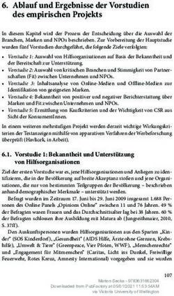 Ablauf und Ergebnisse der Vorstudien des empirischen Projekts - Peter Lang Publishing