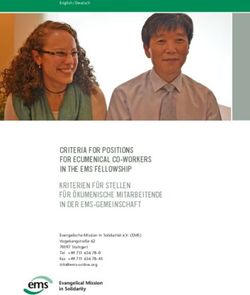 CRITERIA FOR POSITIONS FOR ECUMENICAL CO-WORKERS IN THE EMS FELLOWSHIP KRITERIEN F&Uuml;R STELLEN F&Uuml;R &Ouml;KUMENISCHE MITARBEITENDE IN DER EMS-GEMEINSCHAFT