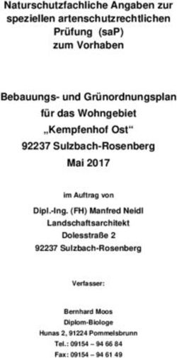 Naturschutzfachliche Angaben zur speziellen artenschutzrechtlichen Prüfung (saP) zum Vorhaben Bebauungs- und Grünordnungsplan für das Wohngebiet ...