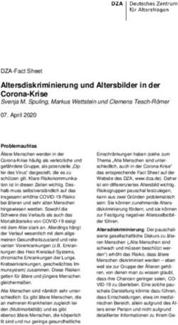 Altersdiskriminierung und Altersbilder in der Corona-Krise