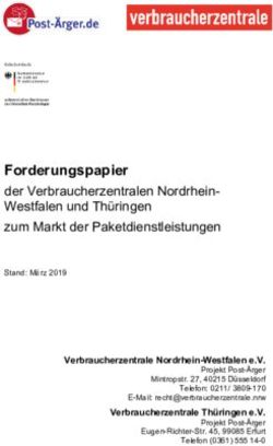 Forderungspapier der Verbraucherzentralen Nordrhein-Westfalen und Th&uuml;ringen zum Markt der Paketdienstleistungen - Verbraucherzentrale NRW