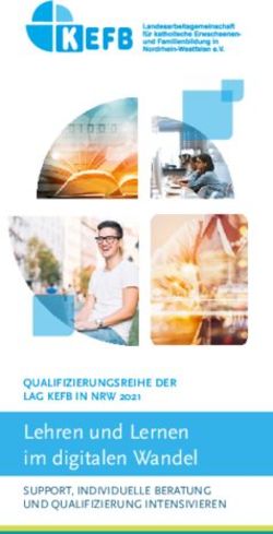 Lehren und Lernen im digitalen Wandel - QUALIFIZIERUNGSREIHE DER LAG KEFB IN NRW 2021 - LAG KEFB NRW
