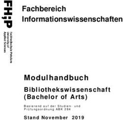 Fachbereich Informationswissenschaften Modulhandbuch - Bibliothekswissenschaft (Bachelor of Arts) Pr&uuml;fungsordnung ABK 284