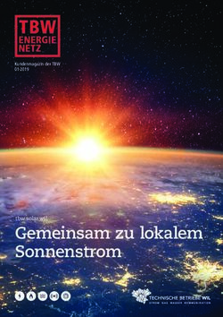 Gemeinsam zu lokalem Sonnenstrom - tbw.solar.wil - Kundenmagazin der TBW 01-2019 - Technische Betriebe Wil