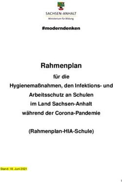 Rahmenplan für die Hygienemaßnahmen, den Infektions- und Arbeitsschutz an Schulen im Land Sachsen-Anhalt während der Corona-Pandemie ...