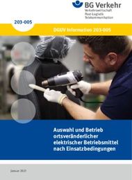 BG Verkehr - Auswahl und Betrieb ortsver&auml;nderlicher elektrischer ...