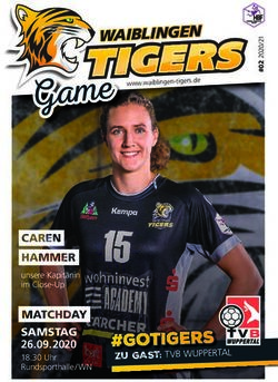 SAMSTAG 26.09.2020 18:30 Uhr Rundsporthalle / WN - ZU GAST: TVB WUPPERTAL