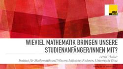 WIEVIEL MATHEMATIK BRINGEN UNSERE STUDIENANF&Auml;NGER/INNEN MIT? - Bernd Thaller Institut f&uuml;r Mathematik und Wissenschaftliches Rechnen, Universit&auml;t ...
