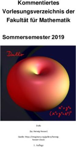 Sommersemester 2019 Kommentiertes Vorlesungsverzeichnis der Fakultät für Mathematik