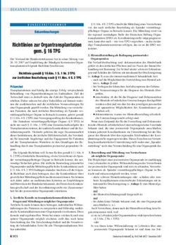 Richtlinien zur Organtransplantation gem. 16 TPG