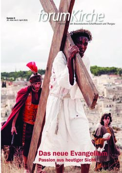 Das neue Evangelium Passion aus heutiger Sicht - Pfarreiblatt der Bistumskantone Schaffhausen und Thurgau - forumKirche