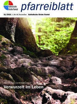 Verwurzelt im Leben Allerheiligen und Allerseelen - 11/2021 1. bis 30. November Katholische Kirche Rontal - Pfarrei Ebikon