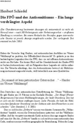Heribert Schiedel Die FP&Ouml; und der Antisemitismus - Ein lange verdr&auml;ngter Aspekt
