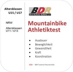 Mountainbike Athletiktest - Altersklassen U15 / U17 - Radsportverband NRW