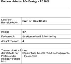 Bachelor-Arbeiten BSc Bauing - FS 2022 Bachelor-Arbeit: Prof. Dr. Eleni Chatzi