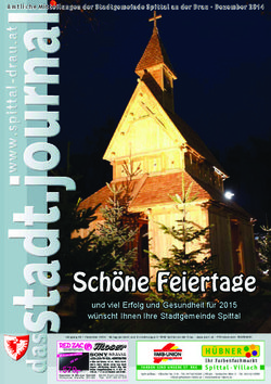 Sch&ouml;ne Feiertage und viel Erfolg und Gesundheit f&uuml;r 2015 w&uuml;nscht Ihnen Ihre Stadtgemeinde Spittal