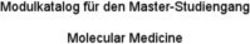 Modulkatalog für den Master-Studiengang Molecular Medicine