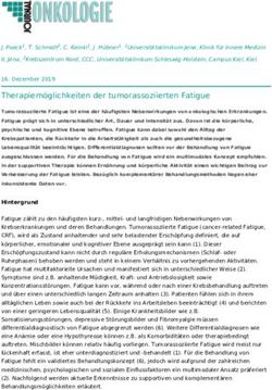 Therapiem&ouml;glichkeiten der tumorassoziierten Fatigue