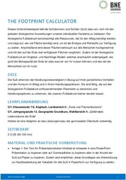 THE FOOTPRINT CALCULATOR - BNE Sachsen