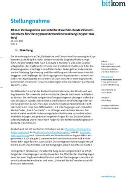 Stellungnahme Bitkom Stellungnahme zum Arbeitsentwurf des Bundesfinanzmi-nisteriums f&uuml;r eine Kryptowertetransferverordnung (KryptoTrans- ferV) ...