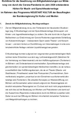 Richtlinie f&uuml;r die Gew&auml;hrung von Billigkeitsleistungen zur Milde- rung von durch die Corona-Pandemie im Jahr 2020 entstandene H&auml;rten f&uuml;r Musik...
