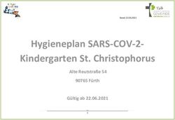 Hygieneplan SARS-COV-2- Kindergarten St. Christophorus - Alte Reutstraße 54 90765 Fürth Gültig ab 22.06.2021