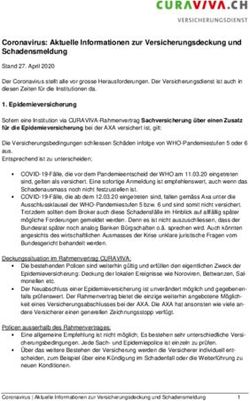 Coronavirus: Aktuelle Informationen zur Versicherungsdeckung und Schadensmeldung - CURAVIVA Schweiz