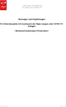 Weisungen und Empfehlungen f&uuml;r Eishockeyspiele mit Zuschauern der Regio League unter COVID-19- Auflagen "Rahmenschutzkonzept Infrastruktur" ...