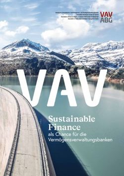 Sustainable Finance als Chance für die Vermögensverwaltungsbanken - Vereinigung Schweizerischer ...